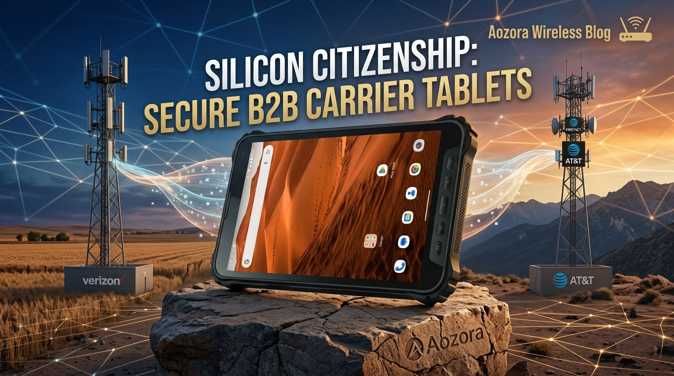 A technician deploying an AT&T rugged tablet in the field confident in its clean silicon heritage..jpg