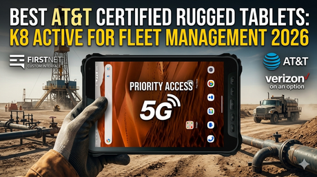 Aozora K8 Active industrial AT&T certified rugged tablet mounted in a utility truck..png