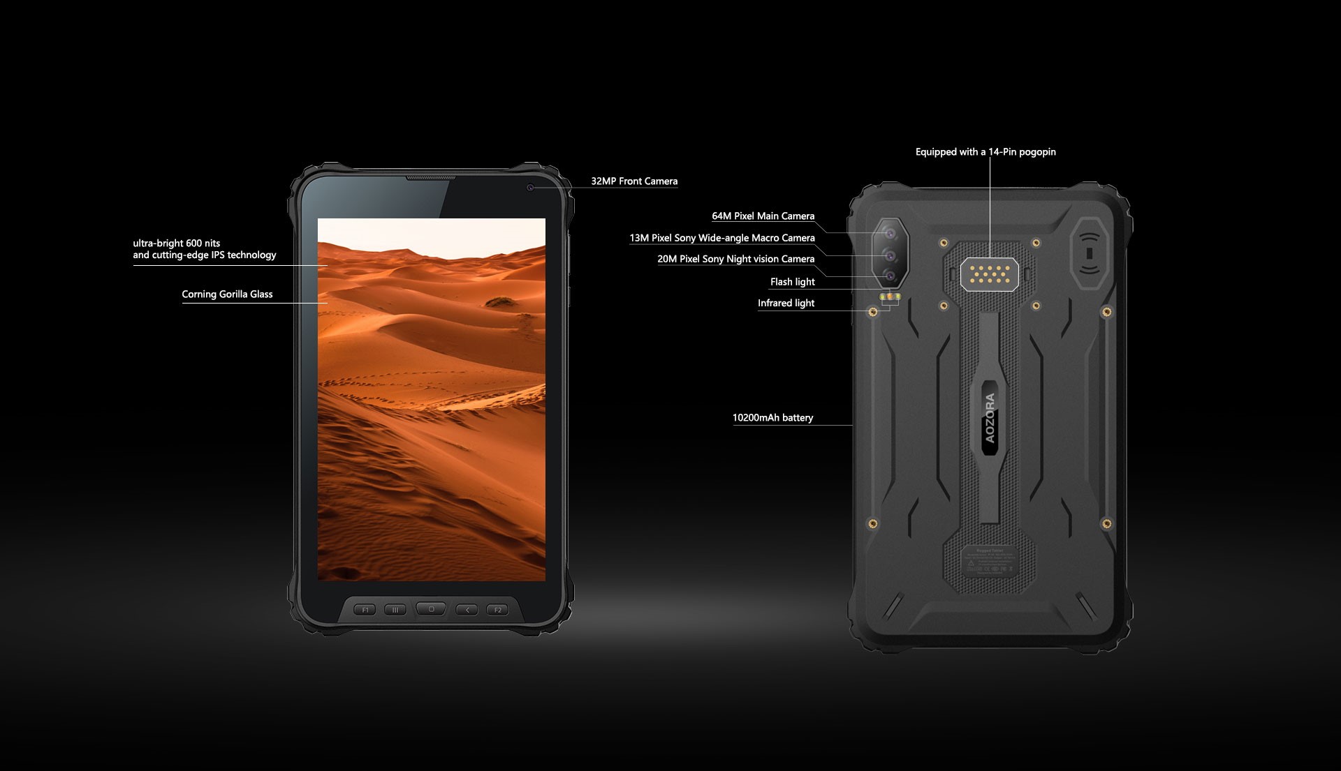 K8 Active tablet pogo-pin