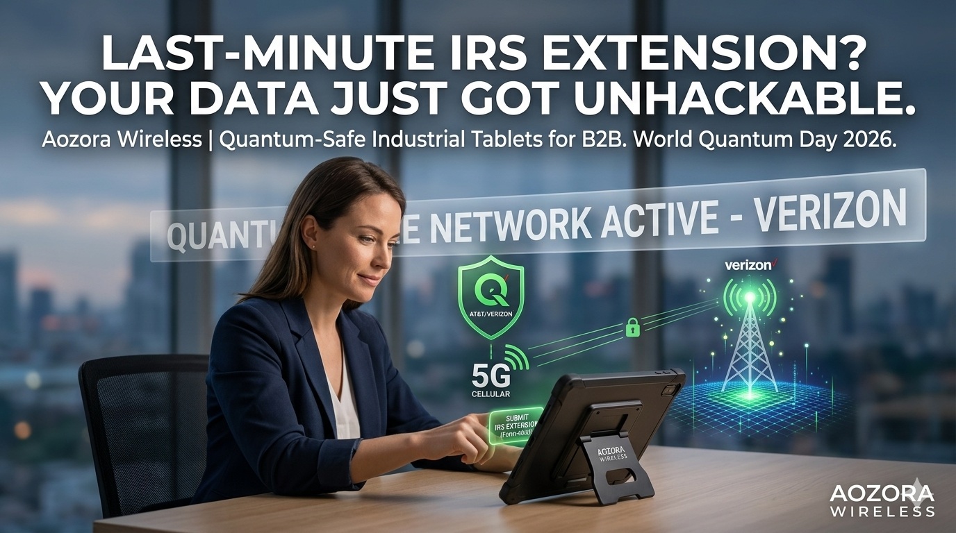 Professional filing IRS extension on a secure Verizon rugged tablet.jpg