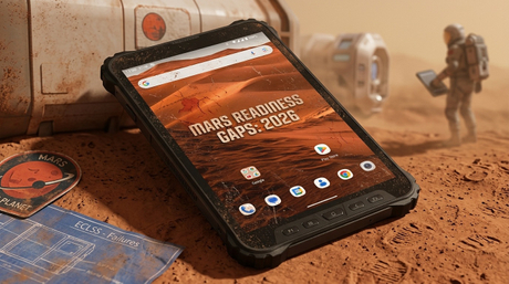 Aozora K8 industrial rugged tablet being tested in simulated Martian dust.jpg