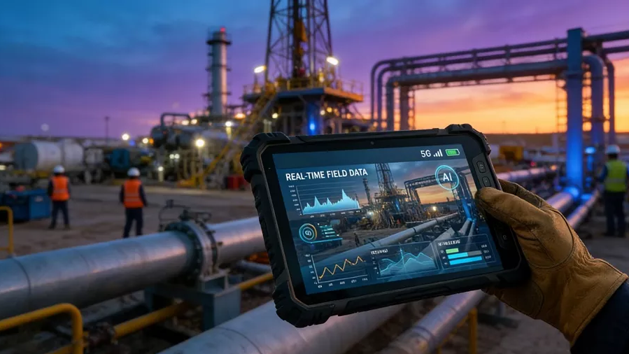 Technician using a Verizon rugged tablet on a rainy construction site_899_506.jpg