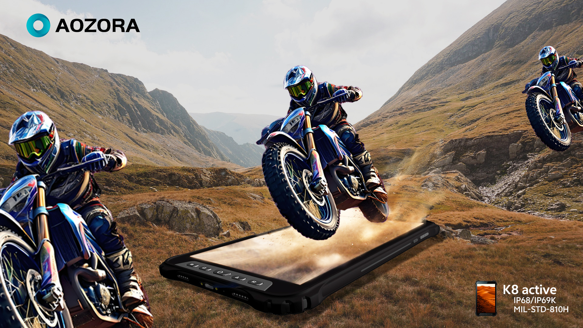 rugged tablet Motorcycle riding navigation