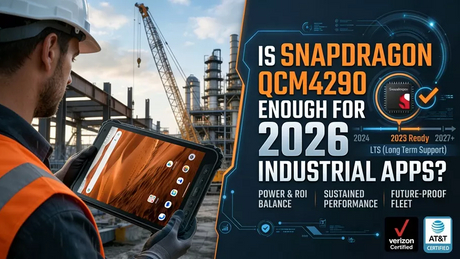 K8 Active tablet displaying Verizon and AT&T network signal strength in a warehouse_906_510.jpg