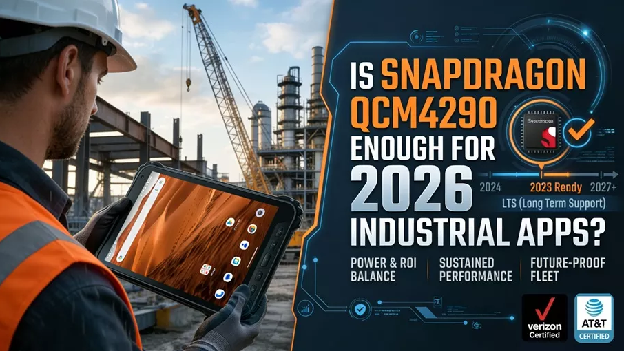 K8 Active tablet displaying Verizon and AT&T network signal strength in a warehouse_906_510.jpg