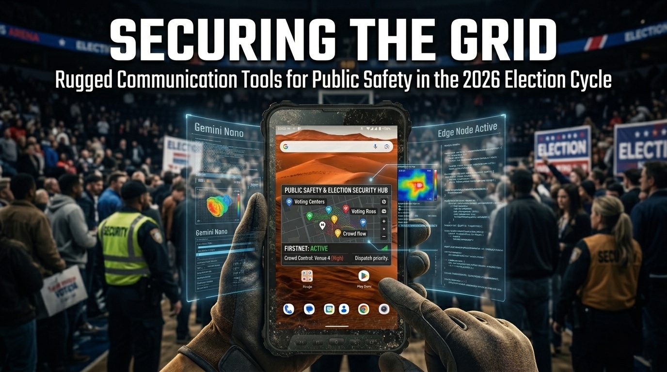Law enforcement using industrial rugged tablet for election security.jpg