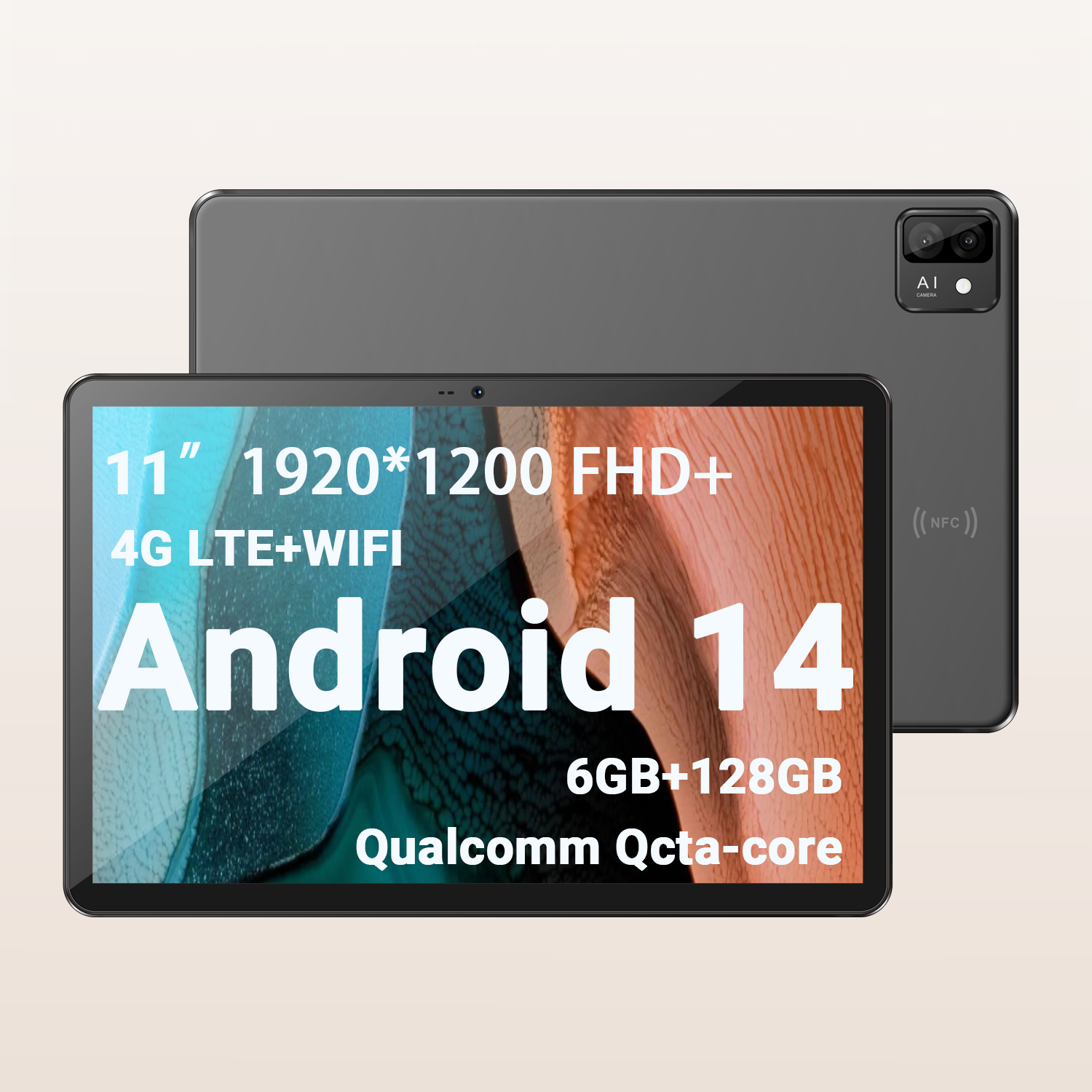 AOZORA A110 Ultra Qualcomm Snapdragon Tablet Computer Support GPS NFC ESIM And Cover Keyboard