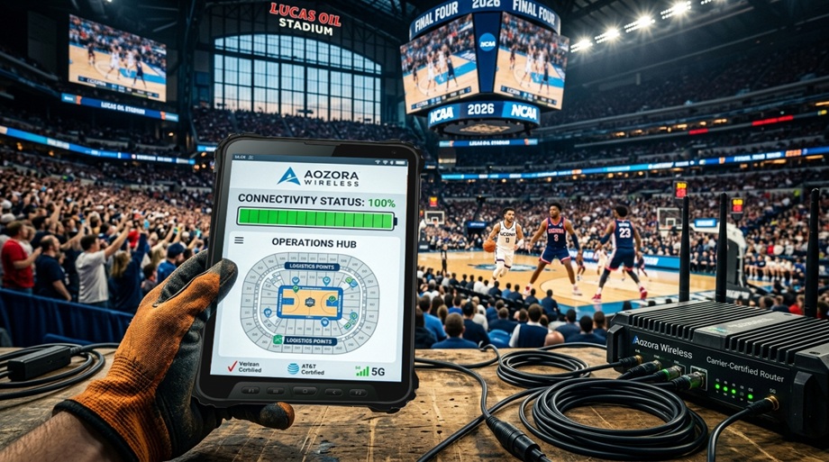 Industrial 5G router providing private network at Lucas Oil Stadium.jpg