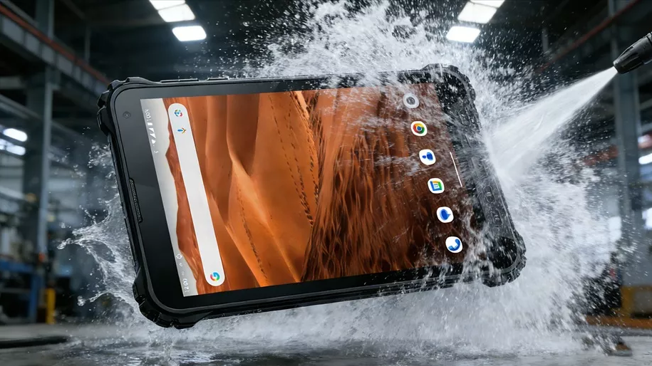 Industrial AT&T rugged tablet mounted in a heavy-duty vehicle dock_915_514.jpg