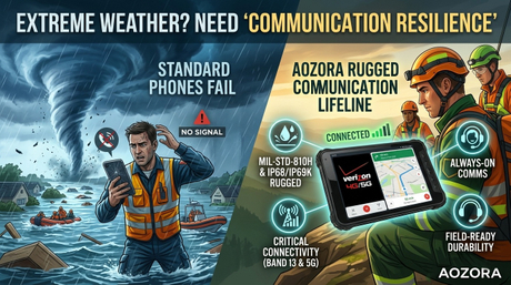 Emergency responder using a rugged tablet in heavy rain and wind.jpg