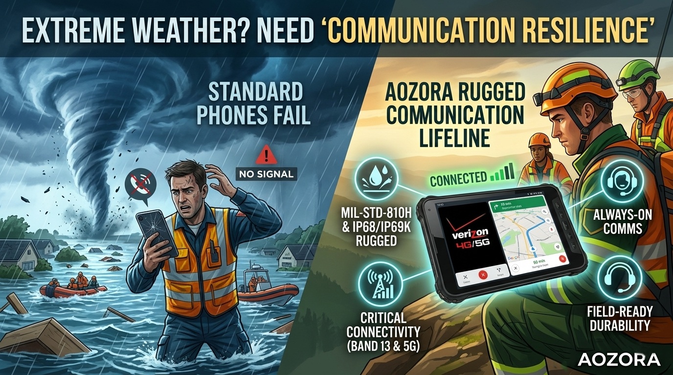 Emergency responder using a rugged tablet in heavy rain and wind.jpg