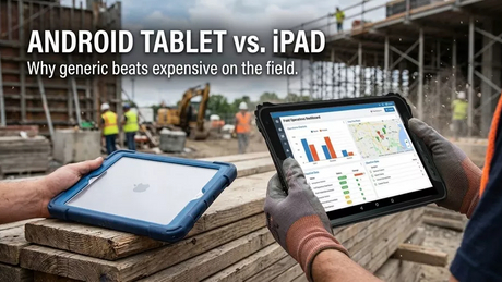 Side-by-side comparison of a customizable Android smart tablet home screen and an iPad_912_513.jpg