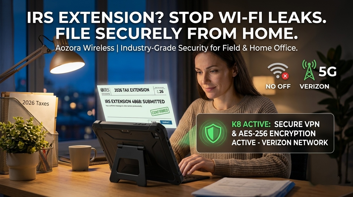 Professional filing IRS extension on a secure industrial rugged tablet.jpg