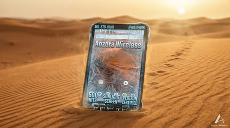 Tablette Android robuste Aozora fonctionnant sous la lumi&egrave;re directe du soleil d'&eacute;t&eacute; sans &eacute;blouissement de l'&eacute;cran..jpg