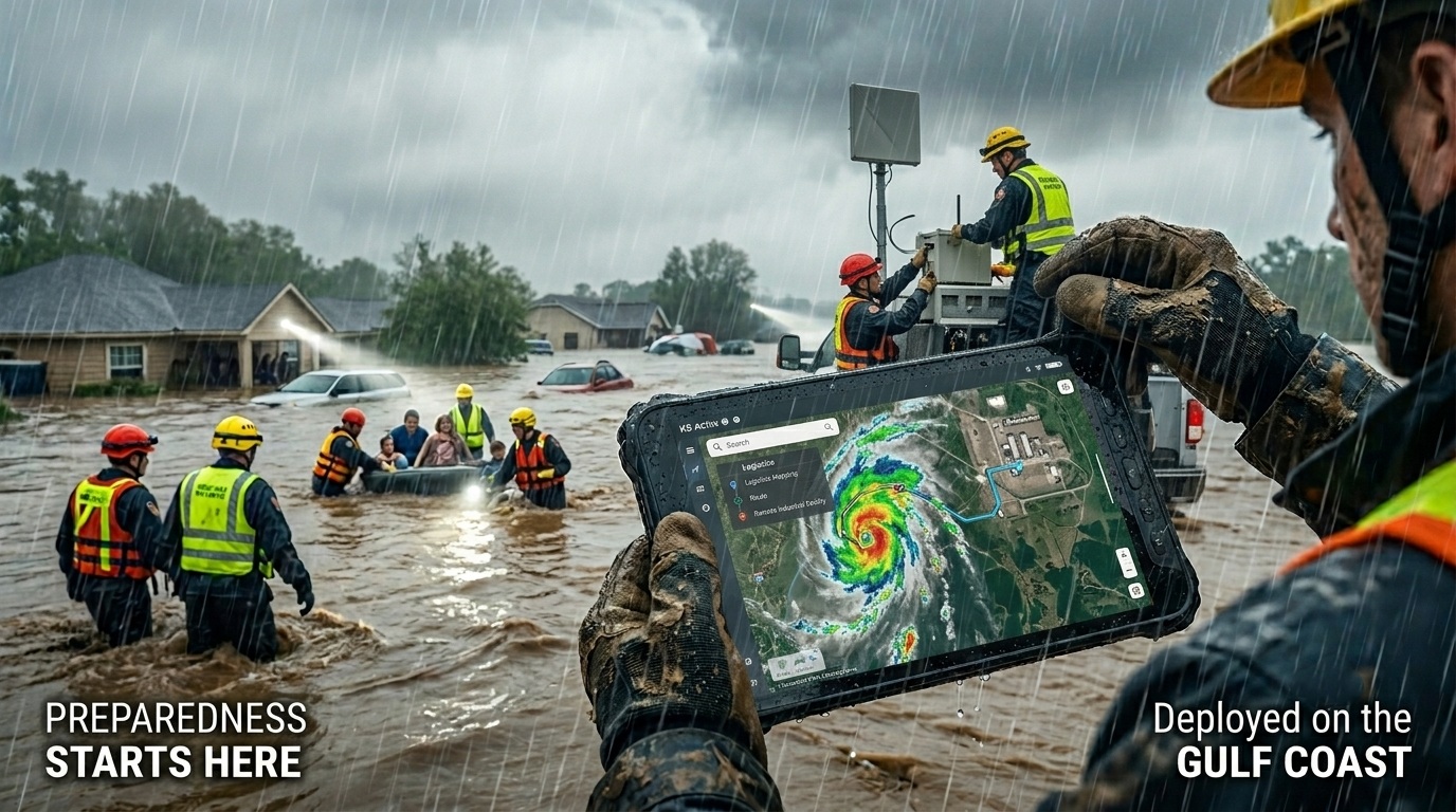 IP68 waterproof communication device display running wet hand tracking during flood rescue tech deployment.jpg
