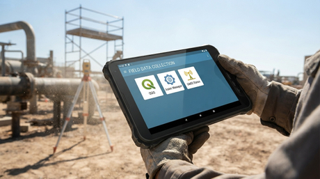 The K8 Active industrial rugged tablet being held in a hot, dusty attic environment-3.jpg
