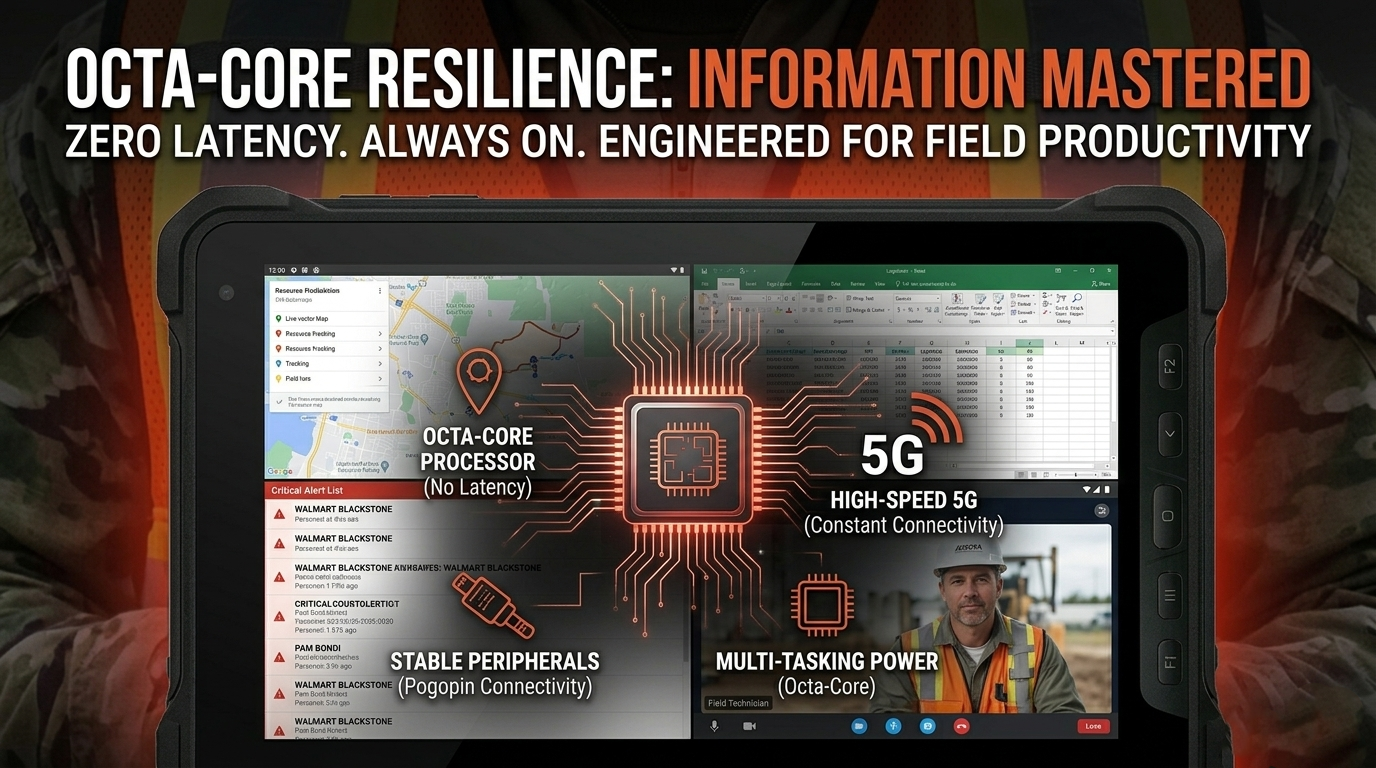 Technician using a K8 Active Android rugged tablet in a remote field location..png
