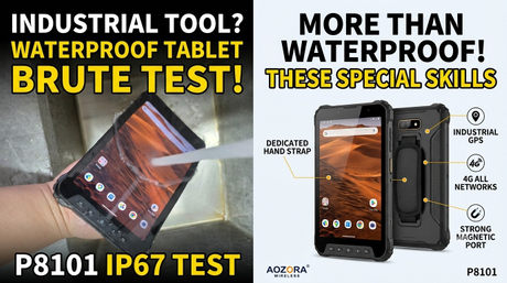 Industrial rugged tablet deployed on a manufacturing factory floor demonstrating dustproof and shockproof chassis durability.jpg