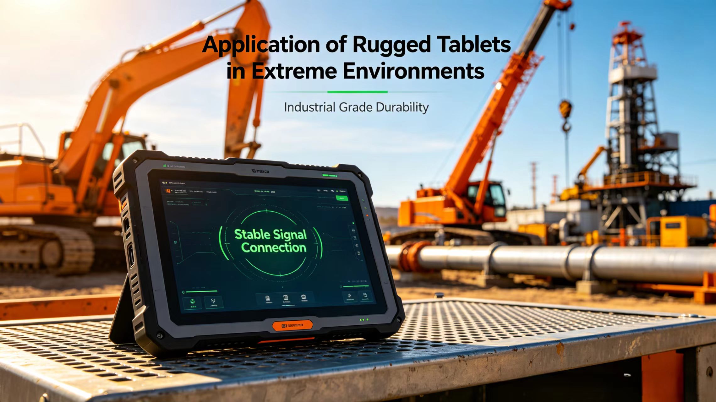 Industrial verizon tablet operating under direct harsh sunlight on a Texas construction job site.jpg