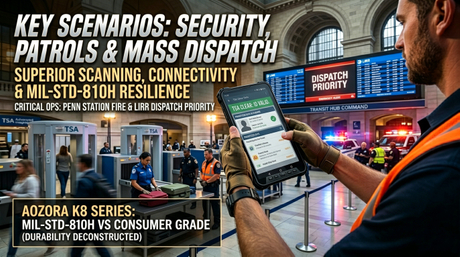 Industrial rugged tablet scanning ID at a high-volume TSA security checkpoint..jpg
