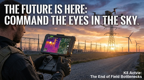 K8 Active industrial rugged tablet being used as a drone ground control station in a field setting..png