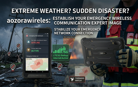 industrial rugged tablet mounted in an emergency response vehicle during a severe storm.jpg