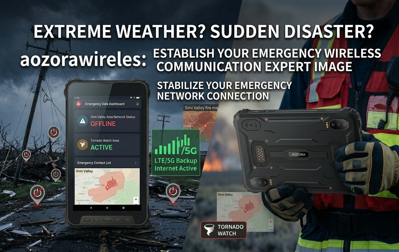 industrial rugged tablet mounted in an emergency response vehicle during a severe storm.jpg