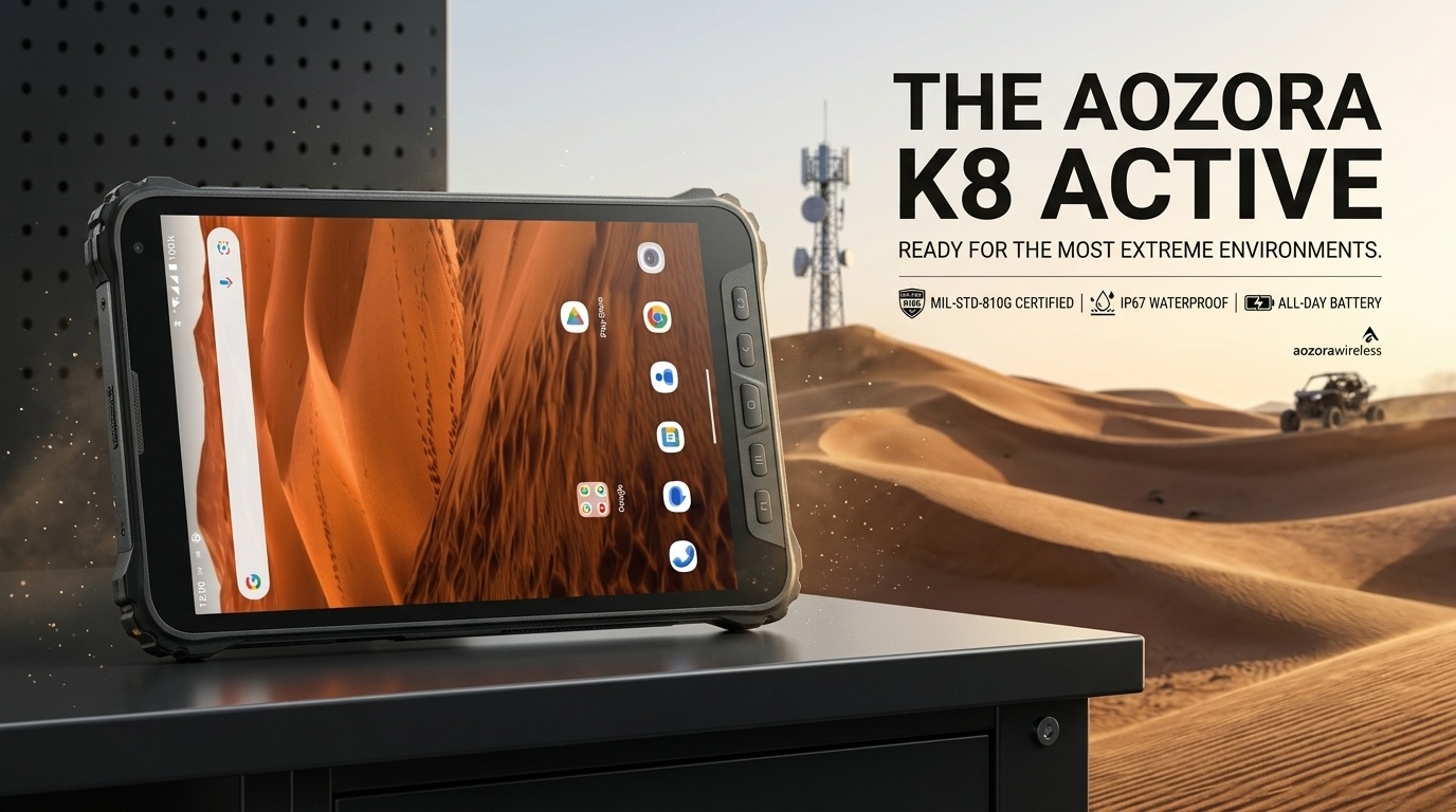 AOZORA K8 Active industrial rugged tablet surviving a 1.5-meter drop on concrete during disaster response training.-1.jpg